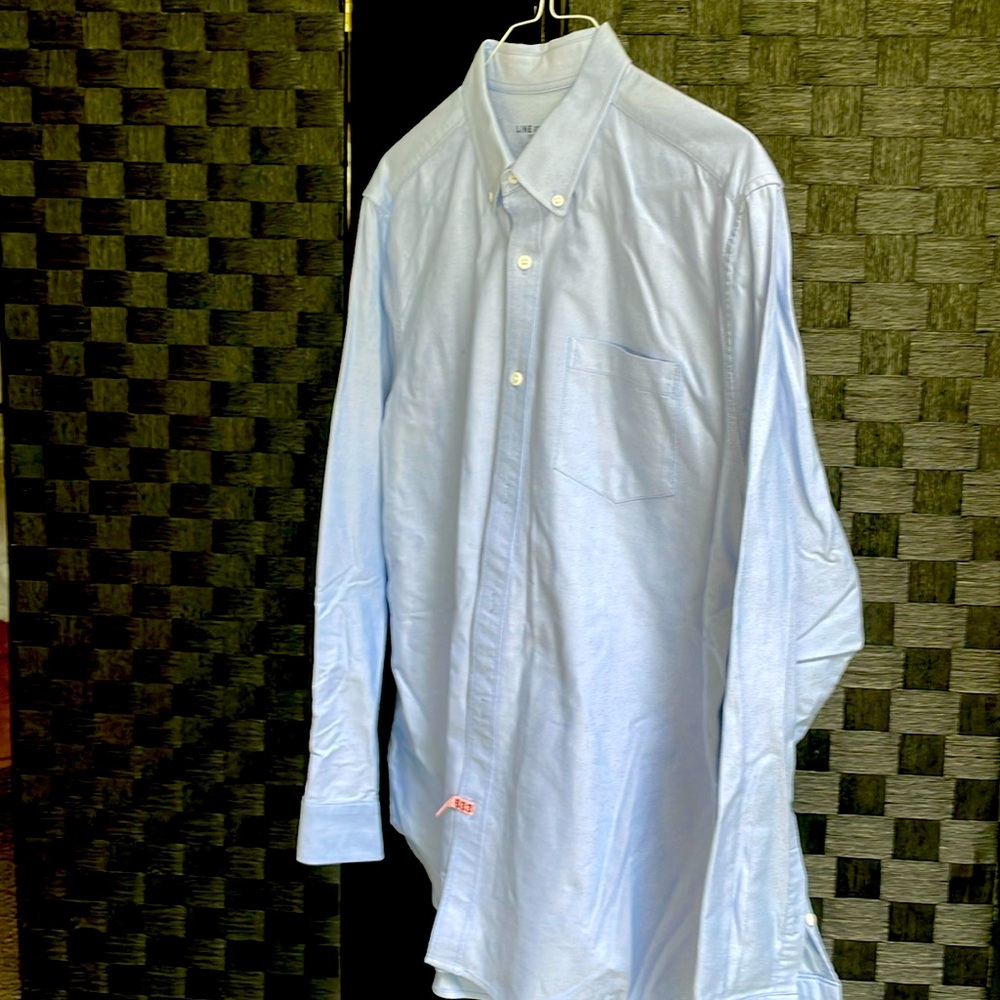 Line of Trade Men's XL 100% Cotton, Button-down Dress Shirt, Blue